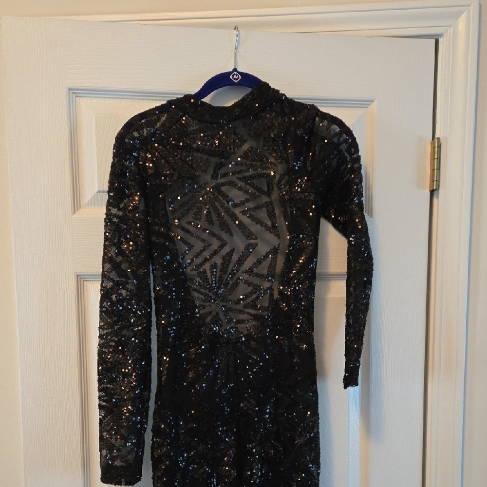 Auditions Black Sequin Long Sleeve Dress